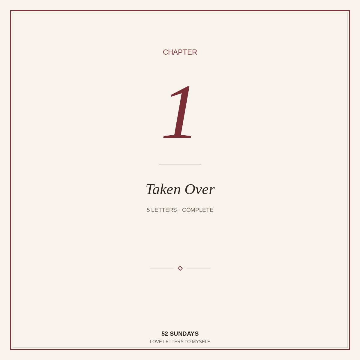 Chapter I — Taken Over (Full Chapter)