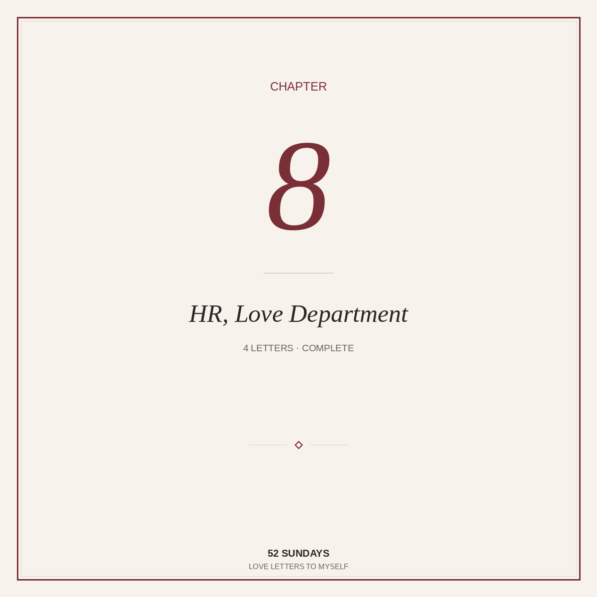 Chapter VIII — Human Resources, Love Department (Full Chapter)