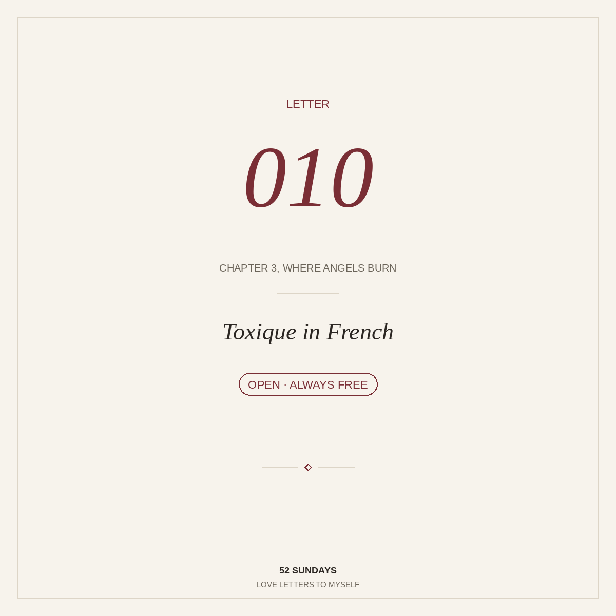 Letter 010 — Toxique in French